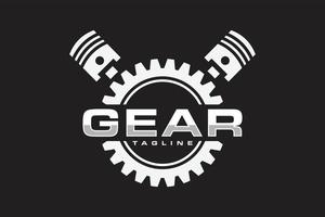 gear piston emblem logo vector