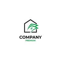 Vector money house logo design concept illustration idea