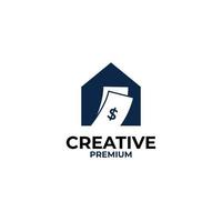 Vector money house logo design concept illustration idea