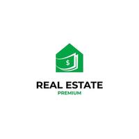 Vector money house logo design concept illustration idea