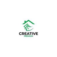 Vector money house logo design concept illustration idea