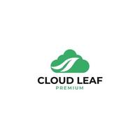 Vector cloud leaf logo design concept illustration idea