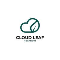 Vector cloud leaf logo design concept illustration idea