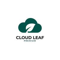 Vector cloud leaf logo design concept illustration idea