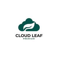 Vector cloud leaf logo design concept illustration idea