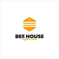 Vector bee house logo design concept illustration idea