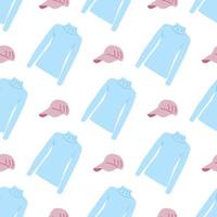 Color seamless pattern with spring fashion clothe. vector