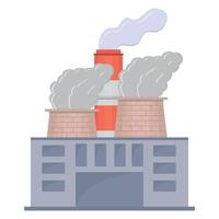 Industrial factory factory in flat style, isolated vector illustration in flat style.