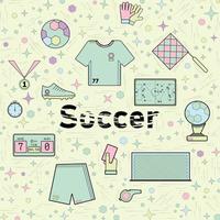 Soccer single pattern light green vector