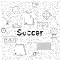 Soccer a square of contour elements vector