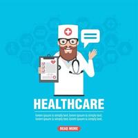 Healthcare modern concept design flat banner vector