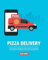 Pizza delivery concept modern design flat vector