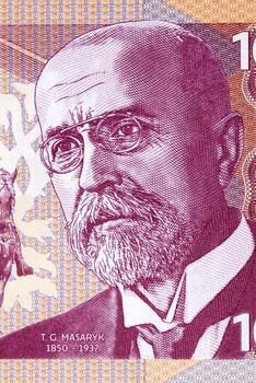 Tomas Garrigue Masaryk a portrait from money photo