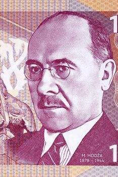 Milan Hodza a portrait from money photo