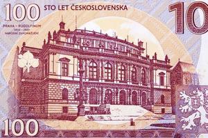 Prague - Rudolfinum from Czechoslovak money photo