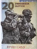 polaco soldados un retrato desde dinero foto