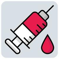 Filled color outline icon for Injection. vector