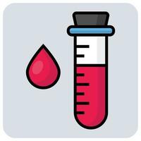 Filled color outline icon for Blood test. vector