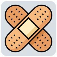 Filled color outline icon for Bandage. vector