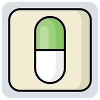 Filled color outline icon for Capsule. vector