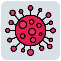 Filled color outline icon for Virus. vector