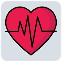 Filled color outline icon for Heartbeat pulse. vector