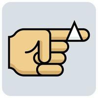 Filled color outline icon for Finger cut. vector