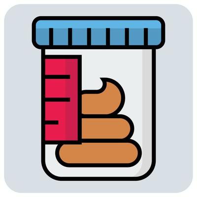 Filled color outline icon for Poop sample.