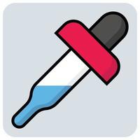 Filled color outline icon for Pipette. vector