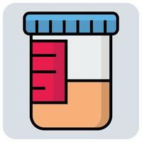 Filled color outline icon for Urine sample. vector