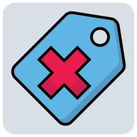 Filled color outline icon for Medical tag. vector