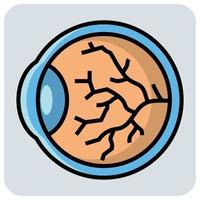 Filled color outline icon for Eye test. vector