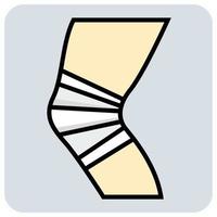 Filled color outline icon for Leg facture. vector