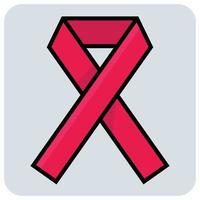 Filled color outline icon for Cancer hiv. vector