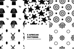 African Motif Background Set vector