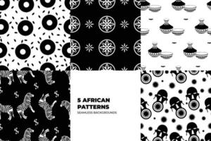 African Motif Background Set vector