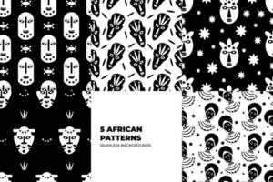 Seamless African pattern set. Ethnic carpet with chevrons. Tribal vector ornament set. Aztec style. Geometric mosaic on the tile, majolica. Ancient interior. Modern rug. Kente Cloth.