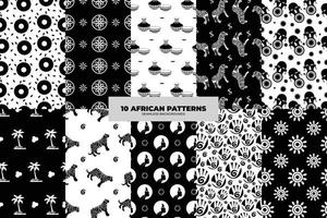 Tribal seamless pattern set. African print. Colorful abstract background set. Hand drawn vector illustration EPS 10. Vector illustration