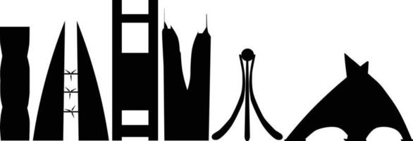 Isolated Bahrain city skyline silhouette vector