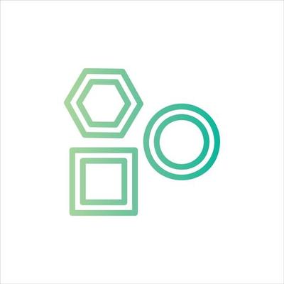 geometric shapes icon with isolated vektor and transparent background