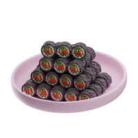 Aziatisch voedsel kimbap 3d illustratie png