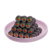 ásia Comida kimbap 3d ilustração png