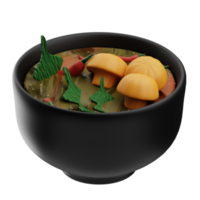 asiatico cibo speziato pollo la minestra 3d illustrazione png