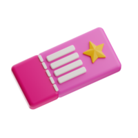 Icon ticket Birthday Party 3D Illustration png