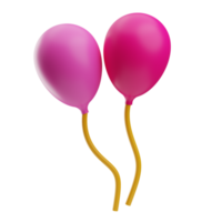ikon ballonger födelsedag fest 3d illustration png