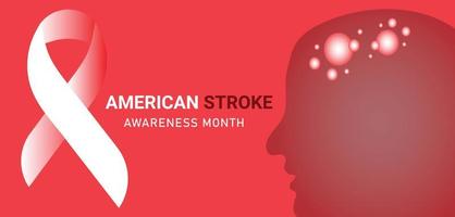 American stroke awareness month. Template for background, banner, card, poster. Vector illustration.