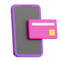 comptable paiement, téléphone avec carte, icône 3d illustration png