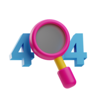 UI Icon, Not Found Code 404, 3D Rendering png