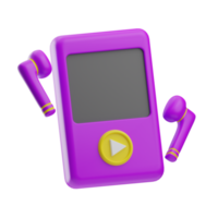 tecnologia, mp3 para ouço música, 3d ilustração ícone png