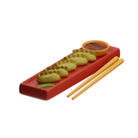 Aziatisch voedsel gyoza 3d illustratie png